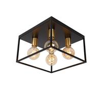 Lucide Plafón Ruben, negro, 36 cm, 4 luces, metal, E27
