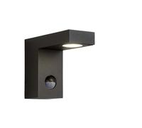 Lucide TEXAS-IR - Foco de pared / Lámpara de pared Dentro/Fuera - LED - 1x7W 3000K - IP54 - Sensor movimiento & día/noche (desactivable) - Antracita Antracita