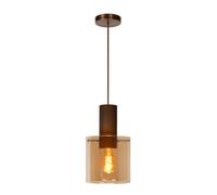 LUCIDE TOLEDO - Lámpara colgante - Ø 20 cm - 1xE27 - Ámbar