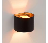 Lucide Xio aplique de pared LED, anchura 13 cm, negro