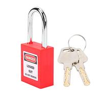 LUCKDANO Cerradura Eléctrica Loto, Candado de Bloqueo de 38mm, Nailon de Ingeniería con Llave para Aplicaciones de Bloqueo de Maquinaria Industrial (rojo)
