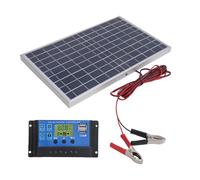 LUCKDANO Panel Solar Policristalino 10W Panel Solar 12V Policristalino con Controlador 30A - Kit de Energía Portátil para Uso en Exteriores