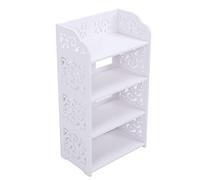 LUCKDANO Zapatero Blanco Unidad Organizadora de Almacenamiento con Soporte para Zapatero de 4 Niveles - Material WPC Ecológico para Zapatos, Libros y Más - Fácil Montaje, No Requiere Herramientas