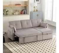 Luckdect Sofá Convertible, Sofá Cama 3 Plazas con Silla Reversible, Bolsillos Reposabrazos, Sofá esquinero Modular con Almacenamiento, Sofá Cama L en Corduroy con Cama Gigogne, para el Salón, Home