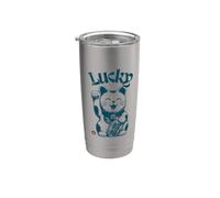 Lucky Maneki Neko Saludando Gato Japonés Lucky Vaso térmico de acero inoxidable de doble pared