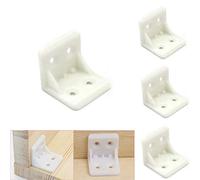 Luckycivia - 30 soportes de esquina de plástico para muebles, soporte de tablero de ángulo recto de 4 agujeros, soporte en forma de L, soporte de esquina para estante (blanco)