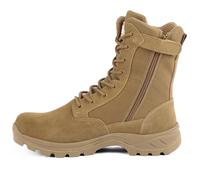 LUDEY Botas Tácticas Hombre Botas Militares ligeras Botas de Trabajo Botas Ejército Combate Botas Policiales con Cremallera YKK Marrón 44EU