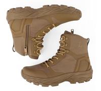LUDEY Ligero Botas Militares Tácticas Hombre Transpirable Durable YKK Cremallera Lateral Botas de Combate de la Policía Marrón 42EU