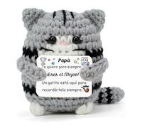 LUFLQQAE Graduación Regalos Gato Lindo Hijo Amigo Ganchillo Apoyo Emocional Cumpleaños Día Padre Tío Padrino Abuelo Papá Hombre Hecho a Mano Apreciación Recuerdo Nieto Hermano Primo Sobrino (Papá)