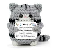 LUFLQQAE Graduación Regalos Gato Lindo Hijo Amigo Ganchillo Apoyo Emocional Cumpleaños Día Padre Tío Padrino Abuelo Papá Hombre Hecho a Mano Apreciación Recuerdo Nieto Hermano Primo Sobrino (Nieto)