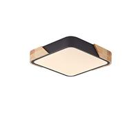 LuFun Lampara Techo 24W, Plafones de Techo Modernos 30 * 30cm, Madera Cuadrado Plafón Led Techo para Dormitorio Sala de estar Cocina Corredor Salón Comedor Pasillo Hogar Oficina, Blanco cálido 3000K