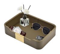 Lujosa Bandeja de Piel para Escritorio,Plateau de Rangement Cuir,Organizador de Almacenamiento de cachall Decorativo,Bandeja,Joyas,Relojes, cosméticos,Llaves,teléfono,Cartera,Verde Oliva