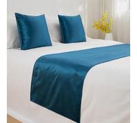 Lujosa bufanda de terciopelo para cama - Colcha de color sólido de alta gama, suave, agradable al tacto, para hotel, dormitorio y decoración del hogar, lavable a máquina, 1 funda de almohada de 45 x