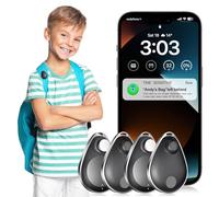 lulaven Rastreador GPS para niños, paquete de 4 con desbloqueo magnético, etiqueta oculta antiextracción, AirTag Alternativa funciona con Apple Find My (solo iOS), sin tarifa mensual, dispositivo de