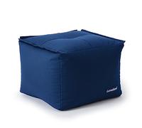 Lumaland Beanbag Lounge Modular | Puf Impermeable | Taburete Ligero y Expandible Individualmente | Juego de Salón para Interior y Exterior | Asiento Lavable para Jardín | 54x54x54 cm [Azul]