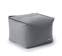 Lumaland Beanbag Lounge Modular | Puf Impermeable | Taburete Ligero y Expandible Individualmente | Juego de Salón para Interior y Exterior | Asiento Lavable para Jardín | 54x54x54 cm [Gris]