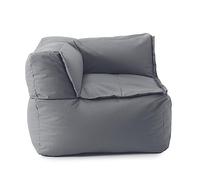 Lumaland Beanbag Lounge Modular | Silla de Esquina Impermeable | Juego de Asientos para Interiores y Exteriores | Muebles de Asiento Lavables para Jardín e Interiores | 81x81x70 cm [Gris]