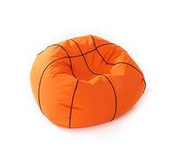 Lumaland Beanbag Puff Pelota de Baloncesto - Sofa Grande Adulto, Infantil & Gamer para Comodidad Total - Sillón de Relax con Costuras Reforzadas y Relleno de Perlas EPS - 110x110x60 cm / 300 lt