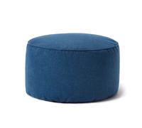 Lumaland Puf (50 l) - Puf compacto con función 3 en 1: taburete cómodo, mesa práctica y reposapiés interior elegante - Con acolchado flexible de poliestireno expandido - Diámetro: 25 x