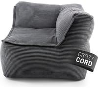 LUMALAND, módulo de esquina derecho de la colección Cord, 81x81x70 cm - Tapizado suave y lavable - Gris. Juego de sillones tipo puff para interior