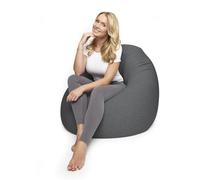Lumaland Puf Beanbag Flexi Comfort Premium Bean Bag Asiento Cojín Mediano M 142x 84cm Gris Oscuro