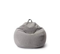 Lumaland Puf Comfort Line | Indoor Beanbag 70 x 80 x 50 cm con más de 1 millón de perlas EPS ajustables | Cojín suave y cómodo para el suelo | Sillón para niños y adultos | 120 L de volumen [gris
