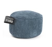 Lumaland Puf de Pana Compacto | 3 en 1: Taburete Cómodo, Mesa Práctica y Reposapiés Elegante | 50 L Para Juegos en Interiores | Ø 25 x 45 cm [Azul Oscuro]