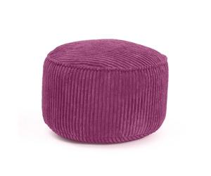 Lumaland Puf de Pana Compacto para Juegos de 50 L | 3 en 1: Cómodo Taburete, Práctica Mesa y Elegante Reposapiés Interior | Ø 25 x 45 cm [Rojo Vino]