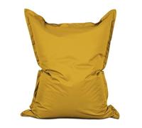 Lumaland Puf gigante XXL 140 x 180 cm | Cojín impermeable para interior y exterior con más de 3 millones de perlas EPS adaptables | Bean Bag con funda lavable [amarillo mostaza]