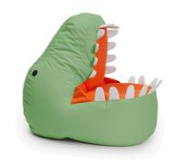 Lumaland Puf infantil Dino | Puf animal familiar | Bolsa de frijol impermeable | Material fácil cuidado | 90x90x70 cm, 4,1 kg [verde]