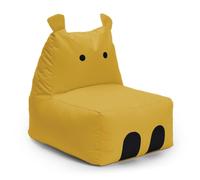 Lumaland Puf infantil Hippo | Puf Animal Familiar para Niños | Bolsa de frijol impermeable | Material fácil de cuidar | 80 x 70 x 65 cm, 2,9 kg [amarillo]