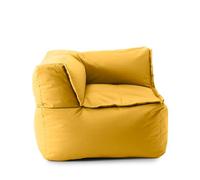 Lumaland Puf Lounge Modular Eckteil | Muebles lavables para interior y exterior | Sitz-Set Wasserfester Eckstuhl | fácilmente ampliable 81 x 81 x 70 cm [Mostaza amarillo]