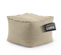 Lumaland Puf modular de pana de 140 l para sofá modular, combinación ideal con sillón, perlas de poliestireno expandido con relleno, cojín lavable para salón, dormitorio y demás