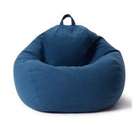 Lumaland Puff Pera Comfort Line 100x120x50cm | con Taburete Disponible | Sillón Relax Puff Moldeable de Interior | Puff Infantiles con Relleno Incluido | 315 litros de Volumen [Azul Oscuro]