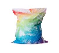 Lumaland Puff Pera Gigante | Bean Bag XXL para Interior & Exterior con Funda Lavable | 140cm x 180cm | Bolsa de Frijoles | Bolsa Interior rellenable Incl. 380 litros de Perlas de EPS [Tropical]
