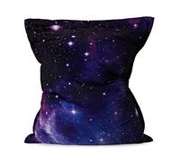 Lumaland Puff Pera Gigante | Bean Bag XXL para Interior & Exterior con Funda Lavable | 140cm x 180cm | Bolsa de Frijoles | Bolsa Interior rellenable Incl. 380 litros de Perlas de EPS [Galaxia]