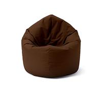 Lumaland Puff Pera Redondo Grande 120 x 80 x 75 cm | Sillón Relax Impermeable para Interior & Exterior | Mueble Ideal para Salón, Jardin y Terraza | con Relleno Incluido 300l [Marrón]
