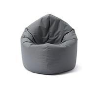 Lumaland Puff Pera Redondo Grande 120 x 80 x 75 cm | Sillón Relax Impermeable para Interior & Exterior | Mueble Ideal para Salón, Jardin y Terraza | con Relleno Incluido 300l [Gris]