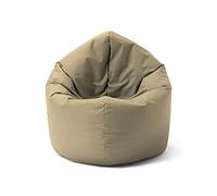 Lumaland Puff Pera Redondo Grande 120 x 80 x 75 cm | Sillón Relax Impermeable para Interior & Exterior | Mueble Ideal para Salón, Jardin y Terraza | con Relleno Incluido 300l [Beige]