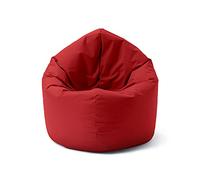 Lumaland Puff Pera Redondo Grande 120 x 80 x 75 cm | Sillón Relax Impermeable para Interior & Exterior | Mueble Ideal para Salón, Jardin y Terraza | con Relleno Incluido 300l [Rojo]