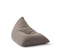 Lumaland Puff Pera Triangular XXL 370l con Relleno Incluido - Sillón Relax de Lino para Interiores - Sofá Puff Gigante Cómodo Ideal para Salón y Habitación - 150 x 100 x 100 cm/Gris Claro