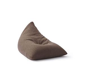 Lumaland Puff Pera Triangular XXL 370l con Relleno Incluido - Sillón Relax de Lino para Interiores - Sofá Puff Gigante Cómodo Ideal para Salón y Habitación - 150 x 100 x 100 cm/Marrón