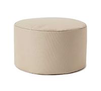 Lumaland Puff Reposapiés Impermeable Comfort Line - Taburete Otomano Redondo para Interior y Exterior - Resistente, Versátil y Moderno - 45 x 25 x 25 cm/Beige