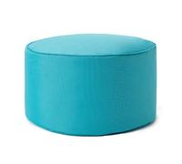 Lumaland Puff Reposapiés Impermeable Comfort Line - Taburete Otomano Redondo para Interior y Exterior - Resistente, Versátil y Moderno - 45 x 25 x 25 cm/Turquesa