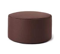 Lumaland Puff Reposapiés Impermeable Comfort Line - Taburete Otomano Redondo para Interior y Exterior - Resistente, Versátil y Moderno - 45 x 25 x 25 cm/Marrón