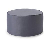 Lumaland Puff Reposapiés Impermeable Comfort Line - Taburete Otomano Redondo para Interior y Exterior - Resistente, Versátil y Moderno - 45 x 25 x 25 cm/Gris Acero