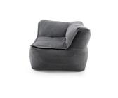 Lumaland Reposabrazos modular de esquina a la derecha - Serie de terciopelo acanalado - Sillón de interior suave - Ideal para módulos de sofá y para puff