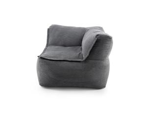 Lumaland Reposabrazos modular de esquina a la derecha - Serie de terciopelo acanalado - Sillón de interior suave - Ideal para módulos de sofá y para puff