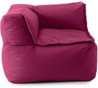 LUMALAND: Sofá modular tipo "puf" en forma de esquina. Combinable con sistema modular. Capacidad: 340 litros. Color: rojo vino. Sofá modular, grupo de asientos, elemento de esquina