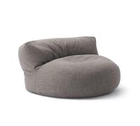 Lumaland Interior Line: Sillón-puf para interiores - Sofá puf redondo - 320 litros de relleno, 90 x 50 cm - Gris claro. Sillón de relax con respaldo